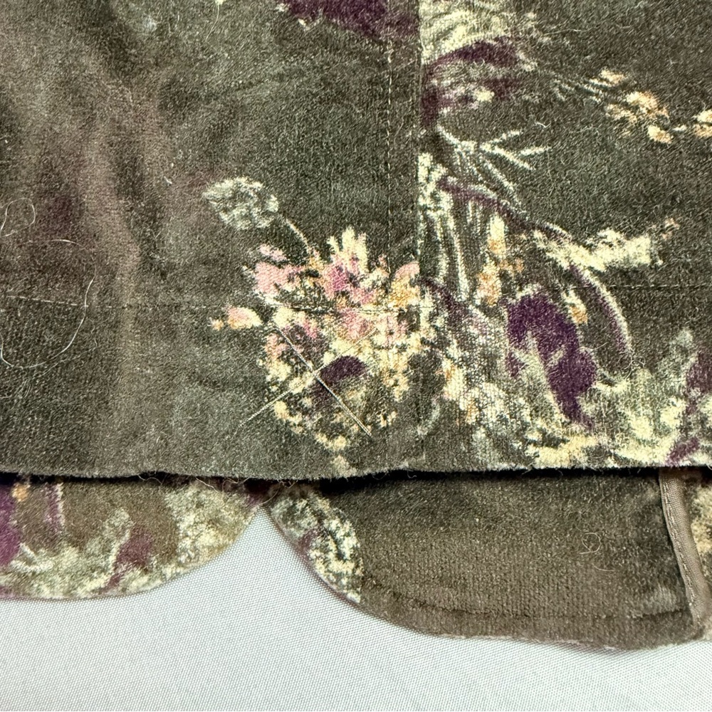 J. Jill Floral Velvet Cotton Blazer Jacket Petite Small Boho Y2K Dark Academia - Picture 7 of 7